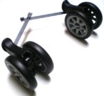 Achterwielen set grijs met rem